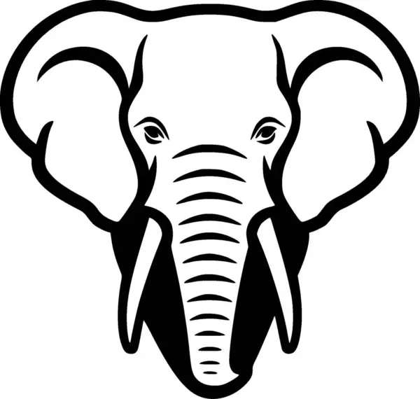 Elefante Icono Aislado Blanco Negro Ilustración Vectorial — Vector de stock