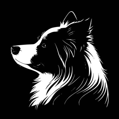 Border collie - minimalist ve düz logo - vektör illüstrasyonu