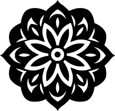 Mandala - minimalist ve basit siluet - vektör illüstrasyonu