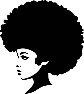 Afro - minimalist ve basit siluet - vektör illüstrasyonu