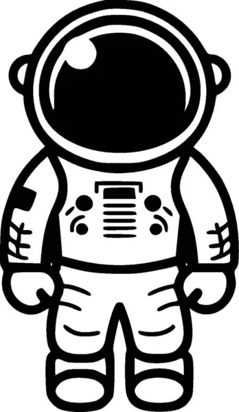 stock vector Astronaut - black and white vector illustration