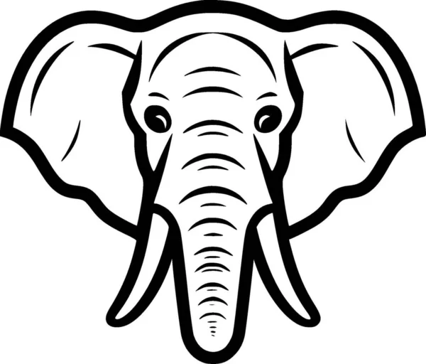 Elephant Minimalist Simple Silhouette Vector Illustration — Stock Vector