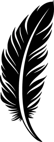 Plume Illustration Vectorielle Noir Blanc — Image vectorielle