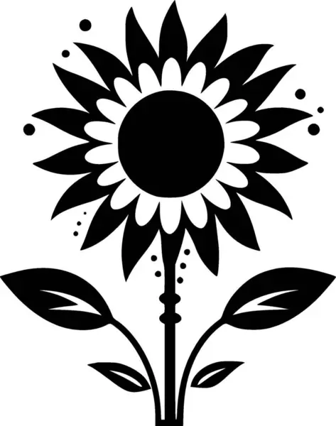 Flor Logo Minimalista Plano Ilustración Vectorial — Vector de stock