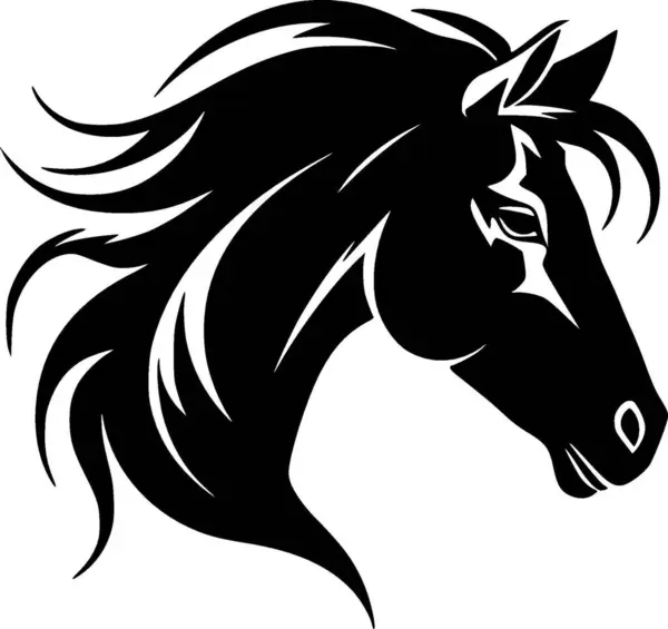 Hevonen Mustavalkoinen Vektorikuva — vektorikuva