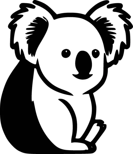 Koala Minimalist Basit Siluet Vektör Illüstrasyonu — Stok Vektör