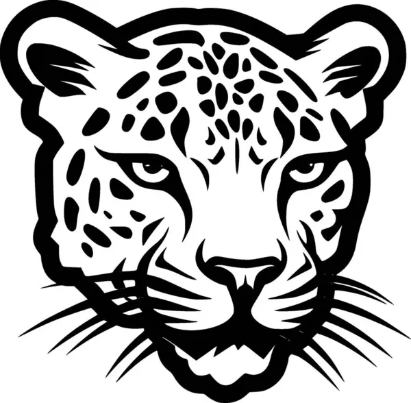 Leopard Schwarz Weiße Vektorillustration — Stockvektor