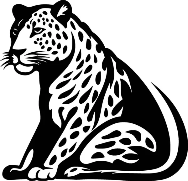 Леопард Минималистский Простой Силуэт Векторная Иллюстрация — стоковый вектор