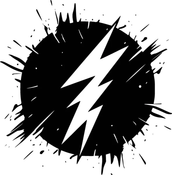 Lightning Minimalistinen Tasainen Logo Vektori Kuva — vektorikuva