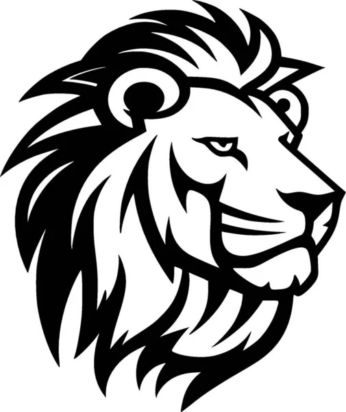 stock vector Lion - black and white isolated icon - vector illustration