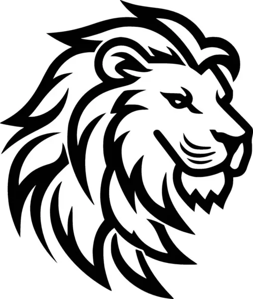 stock vector Lion - black and white vector illustration