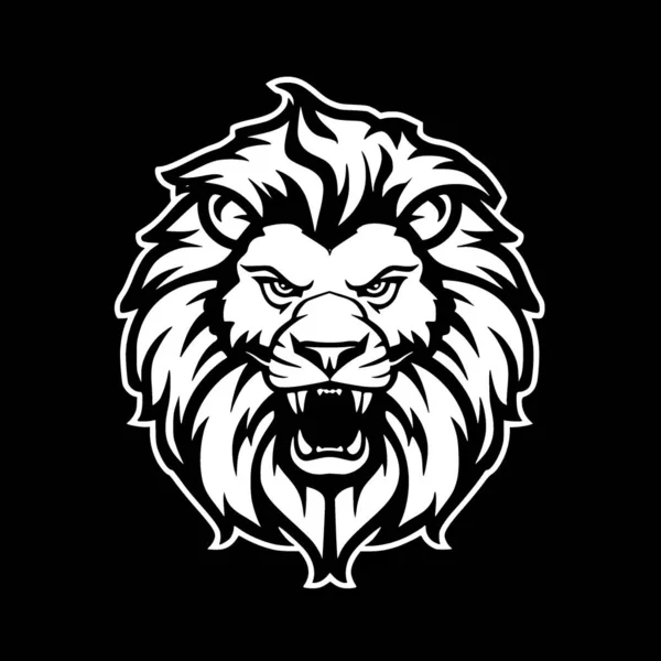 stock vector Lion - black and white isolated icon - vector illustration