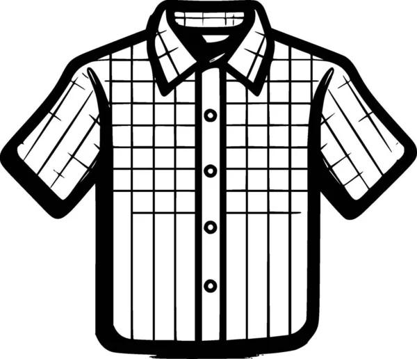 Camicia Illustrazione Vettoriale Bianco Nero — Vettoriale Stock
