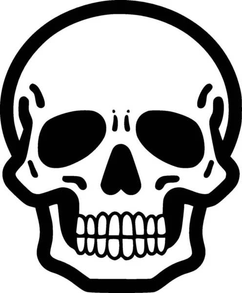 Skull Minimalistisk Fladt Logo Vektorillustration – Stock-vektor
