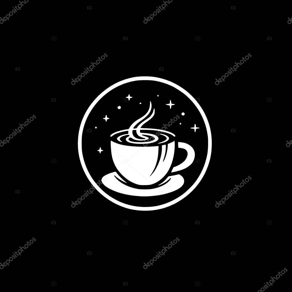 Coffee - black and white isolated icon - vector illustration
