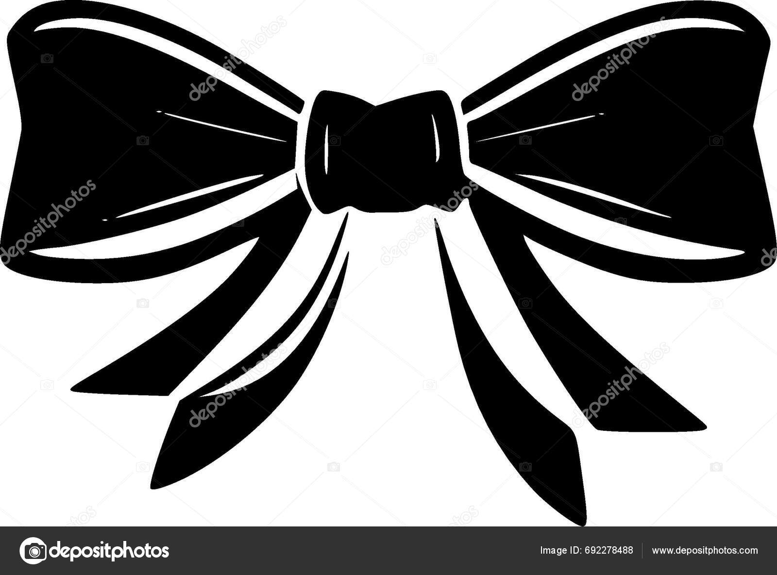 Bow Black White Vector Illustration Stock Vector by ©CreativeOasis