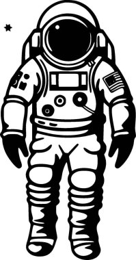 Astronot - minimalist ve basit siluet - vektör illüstrasyonu