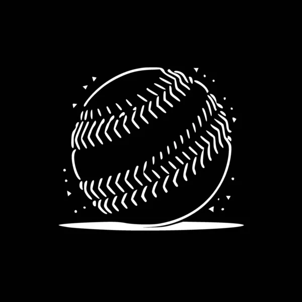 Baseball Ícone Isolado Preto Branco Ilustração Vetorial — Vetor de Stock