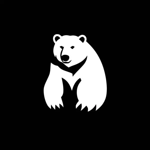 Медведь Минималистский Плоский Логотип Векторная Иллюстрация — стоковый вектор
