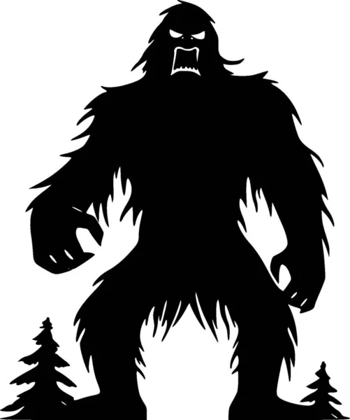 Bigfoot Logotipo Minimalista Plano Ilustração Vetorial — Vetor de Stock
