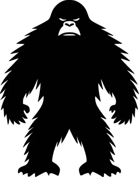 Bigfoot Ilustración Vectorial Blanco Negro — Vector de stock