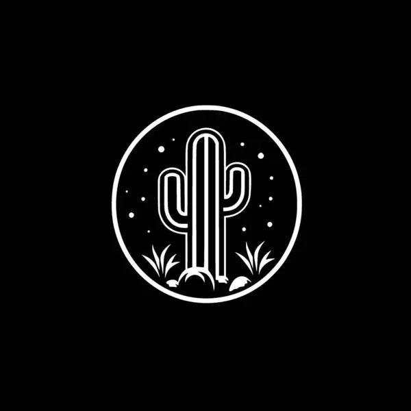 Cactus Logo Minimaliste Plat Illustration Vectorielle — Image vectorielle