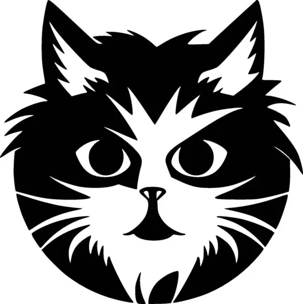 Кот Минималистский Плоский Логотип Векторная Иллюстрация — стоковый вектор