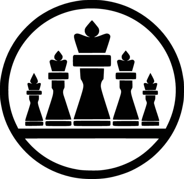 国际象棋 黑白矢量图解 — 图库矢量图片