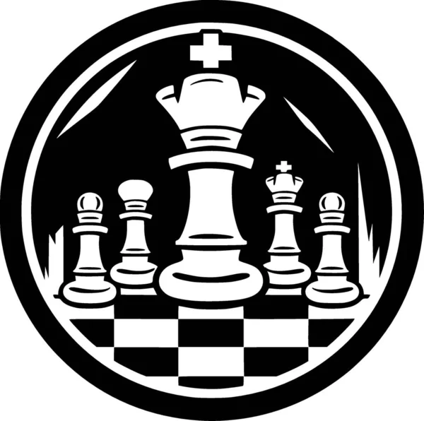 Schach Schwarz Weiß Ikone Vektorillustration — Stockvektor