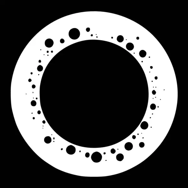 Telaio Circolare Icona Isolata Bianco Nero Illustrazione Vettoriale — Vettoriale Stock