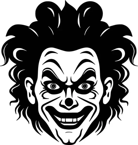 Clown Logo Minimaliste Plat Illustration Vectorielle — Image vectorielle