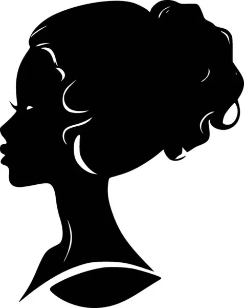 Mulheres Negras Silhueta Minimalista Simples Ilustração Vetorial — Vetor de Stock