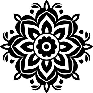 Mandala - minimalist ve düz logo - vektör illüstrasyonu