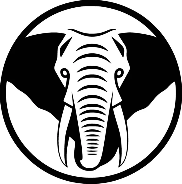 Elefantti Mustavalkoinen Vektorikuva — vektorikuva