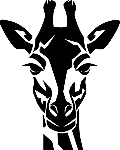Girafe Illustration Vectorielle Noir Blanc — Image vectorielle
