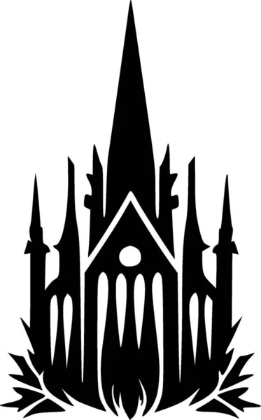 Gothic - minimalist and flat logo - vector illustration