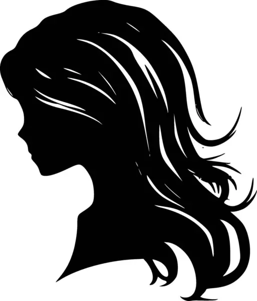 Hiukset Mustavalkoinen Vektorikuva — vektorikuva