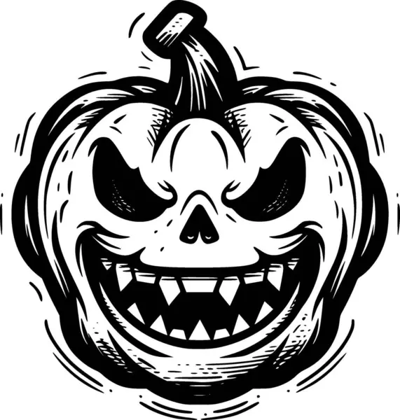 Halloween Logo Minimalista Piatto Illustrazione Vettoriale — Vettoriale Stock