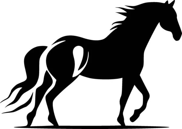 Лошадь Черно Белая Векторная Иллюстрация — стоковый вектор