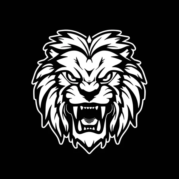 Λιοντάρι Μινιμαλιστικό Και Επίπεδο Λογότυπο Διανυσματική Απεικόνιση — Διανυσματικό Αρχείο