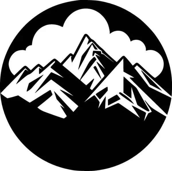 Berg Minimalistisch Plat Logo Vectorillustratie — Stockvector