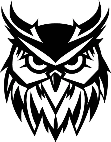 Pöllö Minimalistinen Litteä Logo Vektorikuvaus — vektorikuva