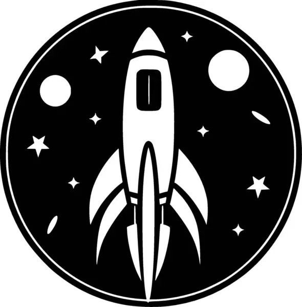 Cohete Silueta Minimalista Simple Ilustración Vectorial — Vector de stock