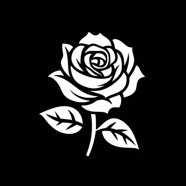 Rose Logo Plat Minimaliste Illustration Vectorielle — Image vectorielle