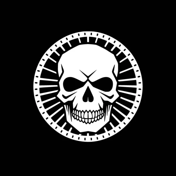 Skull Black White Vector Illustration — Stock Vector
