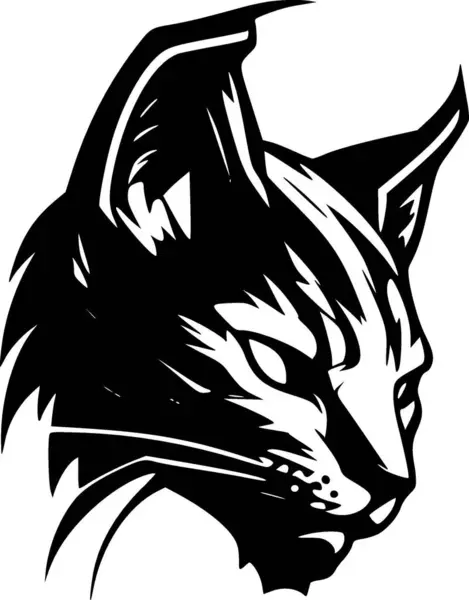 Wildcat Logotipo Minimalista Plana Ilustração Vetorial — Vetor de Stock