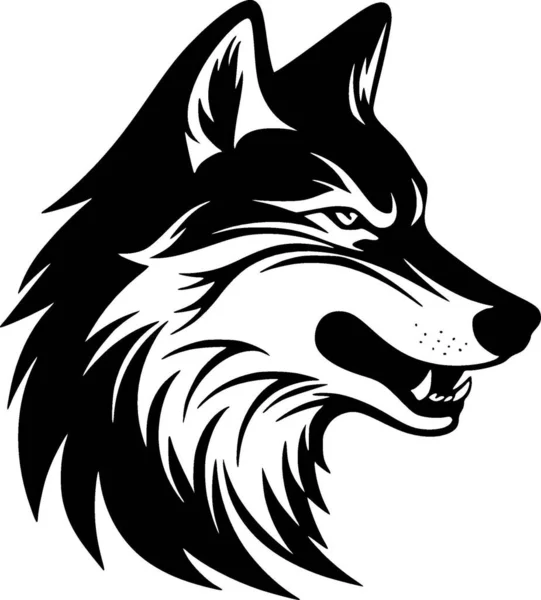 Wolf Logotipo Minimalista Plana Ilustração Vetorial — Vetor de Stock
