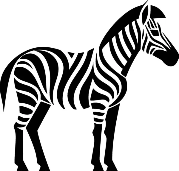 Zebra Svart Och Vitt Isolerad Ikon Vektor Illustration — Stock vektor