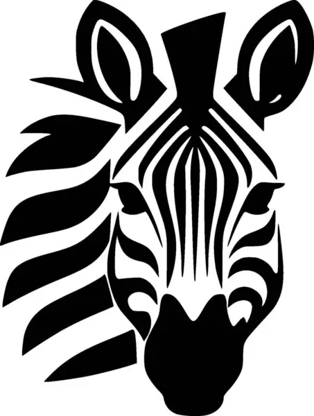 Zèbre Icône Isolée Noir Blanc Illustration Vectorielle — Image vectorielle