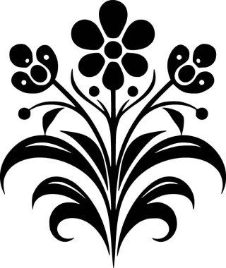 Çiçek - minimalist ve düz logo - vektör illüstrasyonu